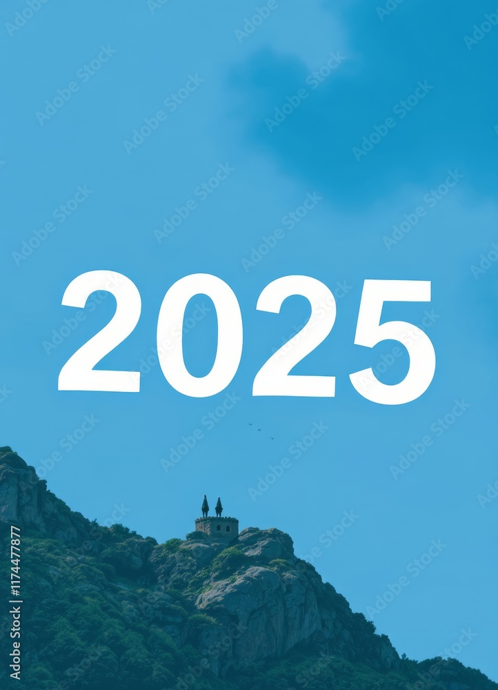 Text "2025" background