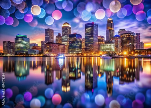Boston Skyline Night Time Lapse with Bokeh Lights - Stunning Cityscape Photography