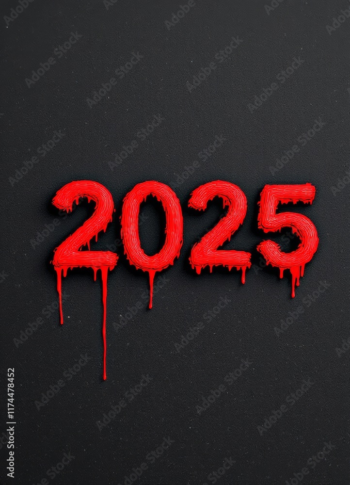Text "2025" background