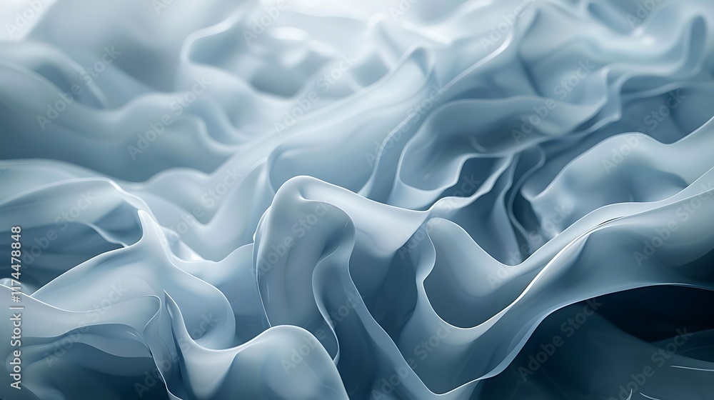 Fototapeta premium Cool, flowing blue fabric texture creates an elegant background suitable for luxury product.