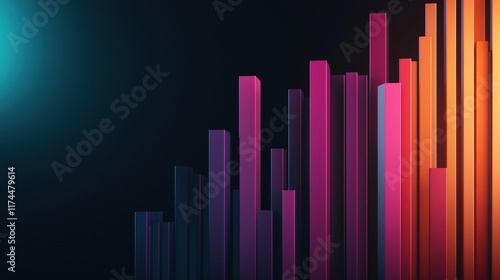 A vibrant abstract graphic featuring colorful bars rising from a dark background, suggesting themes of data visualization and modern design. Free Download A vibrant abstract graphic featuring colorful bars rising from a dark background, suggesting themes of data visualization and modern design. - GFXLoad