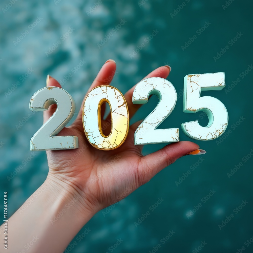 Text "2025" background