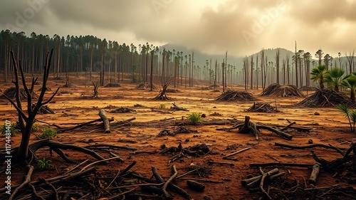 Climate Change Devastation: Deforestation Impact photo