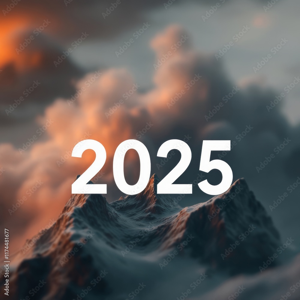 Text "2025" background