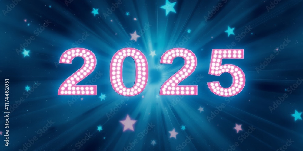 Text "2025" background
