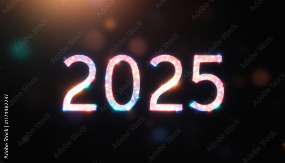Text "2025" background