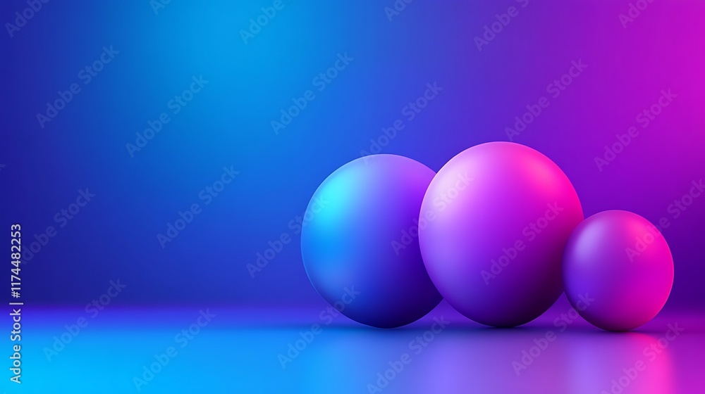 Three Spheres Resting On A Gradient Background Three Spheres Resting On A Gradient Background