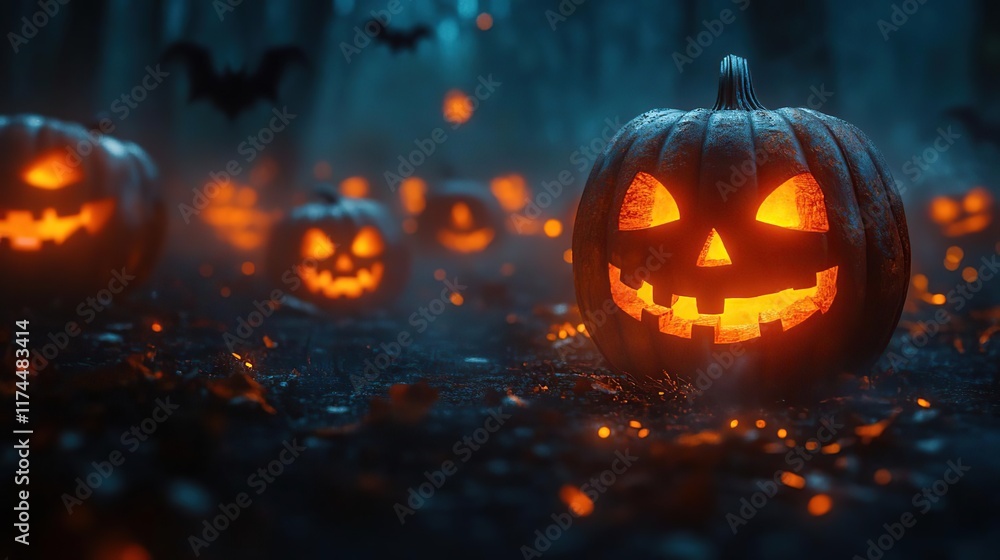 many pumpkins that are glowing in the dark many pumpkins that are glowing in the dark