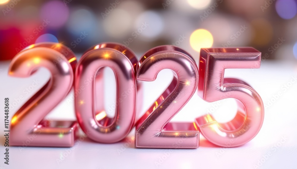 Text "2025", new year background