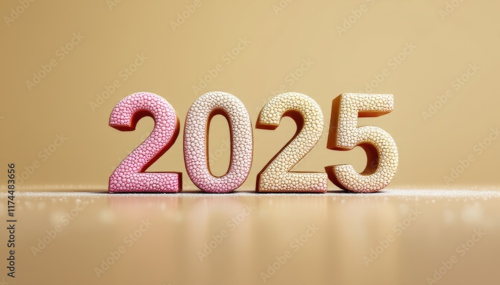Text "2025", new year background