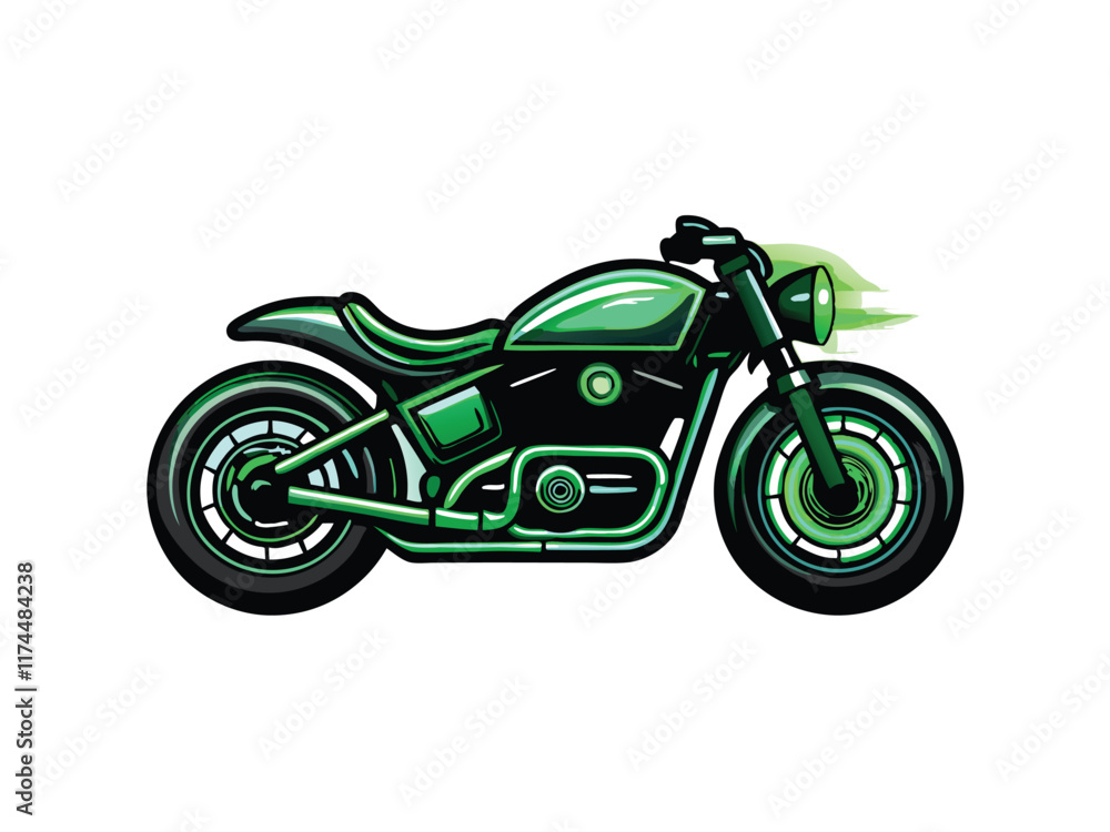 A minimalist, vector illustration of a sleek and streamlined motorcycle. Emphasize the aerodynamic design with sharp angles and smooth curves. A minimalist, vector illustration of a sleek and streamlined motorcycle. Emphasize the aerodynamic design with sharp angles and smooth curves.