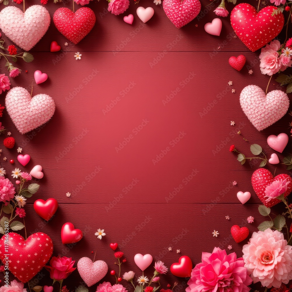 valentine background with hearts
