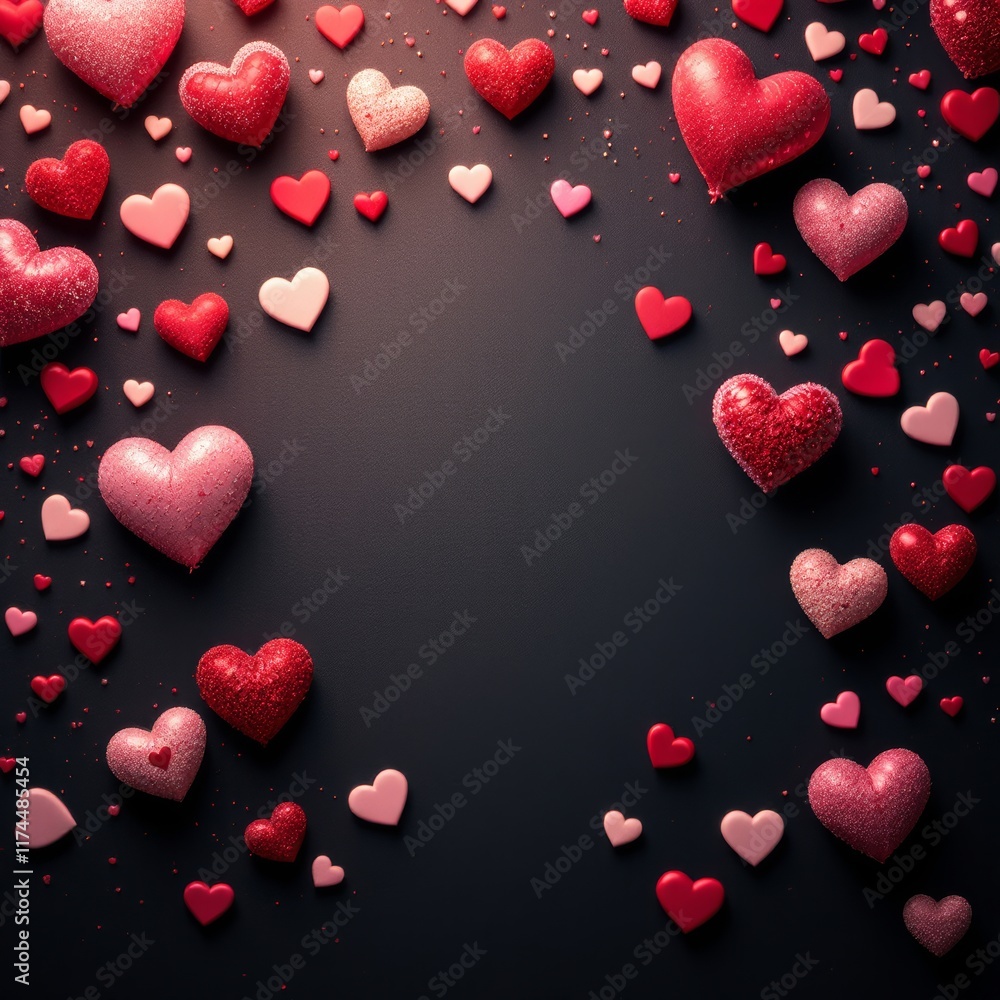 red hearts background