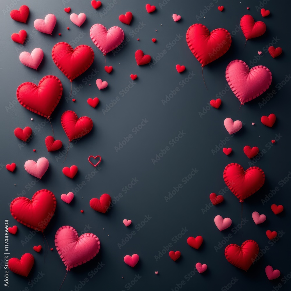 red hearts background