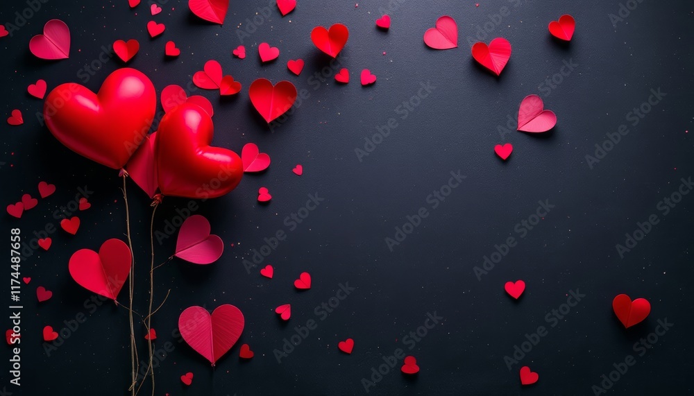 red hearts background
