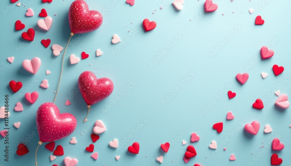red hearts background