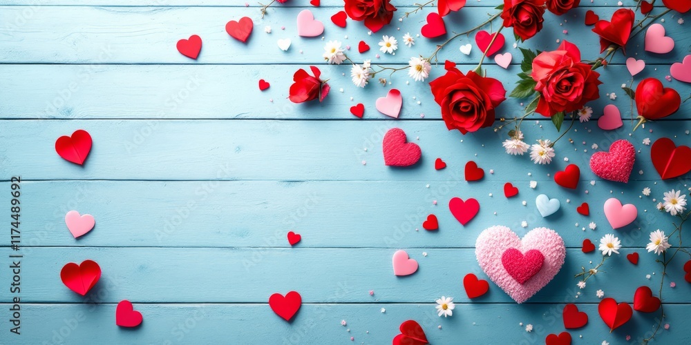 red hearts background