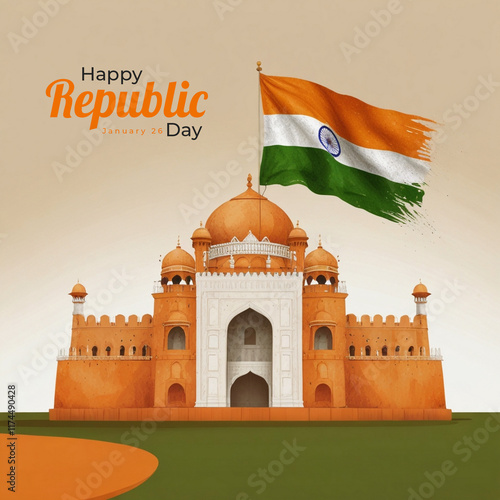 Indian republic day social media post template