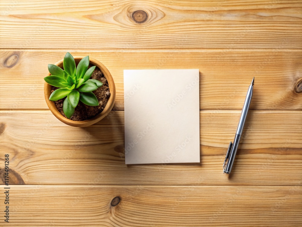 Clean Minimal Square Flyer Mockup on Rustic Wooden Table with Greenery and Pen Clean Minimal Square Flyer Mockup on Rustic Wooden Table with Greenery and Pen