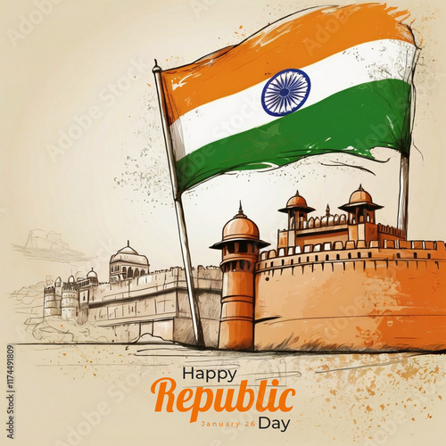 Indian republic day social media post template