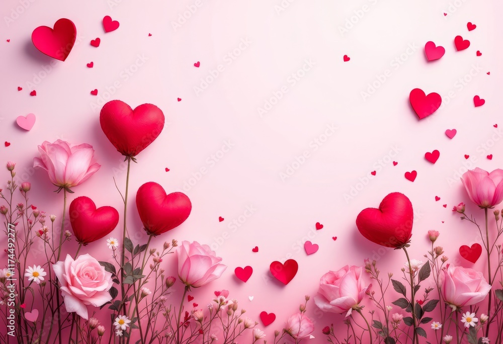 valentine background with hearts