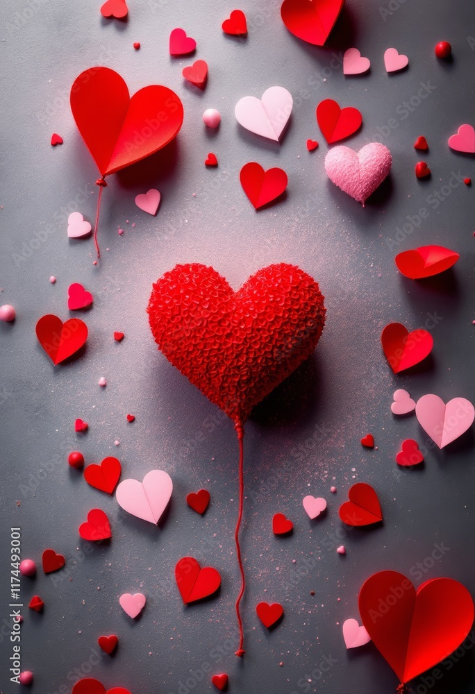 red hearts background