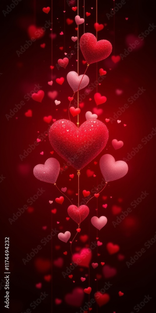 red hearts background