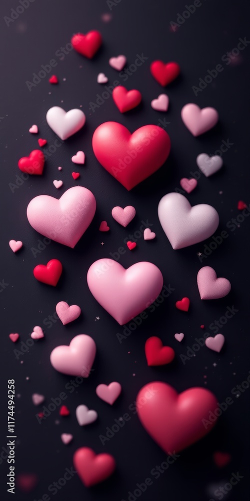 Obraz premium red hearts background