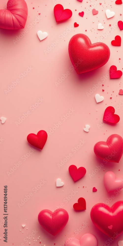red hearts background