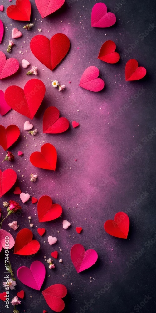 red hearts background