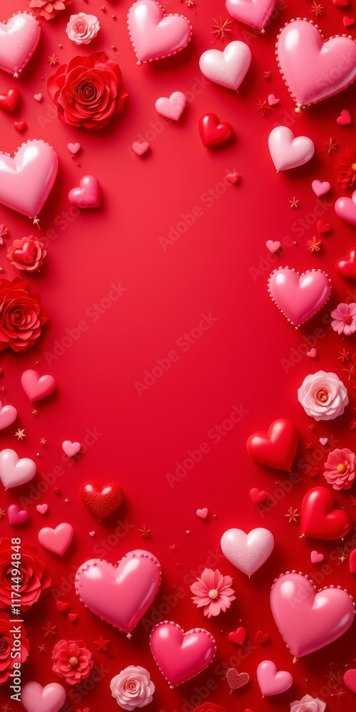 red hearts background
