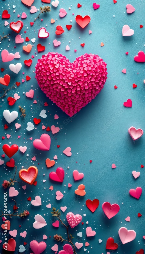 red hearts background