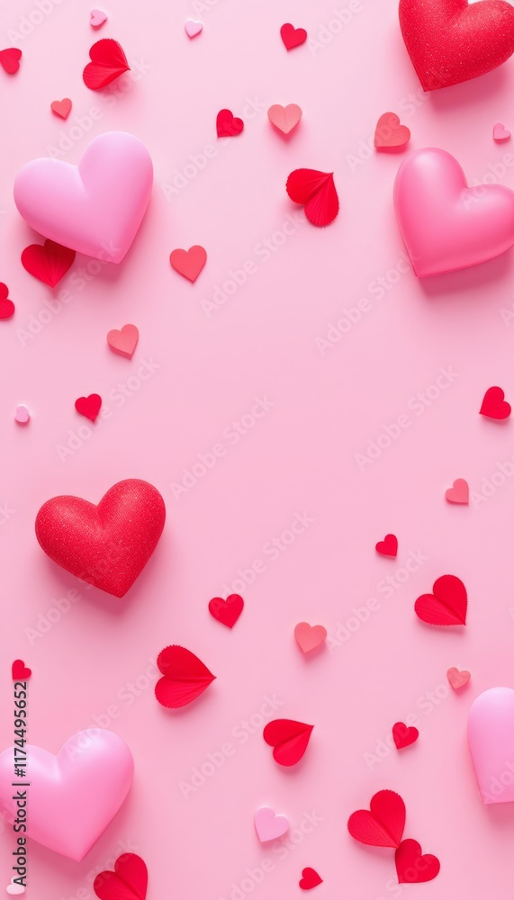 red hearts background