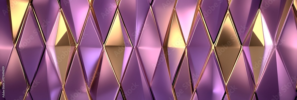 Fototapeta premium Purple Gold Geometric Pattern Design