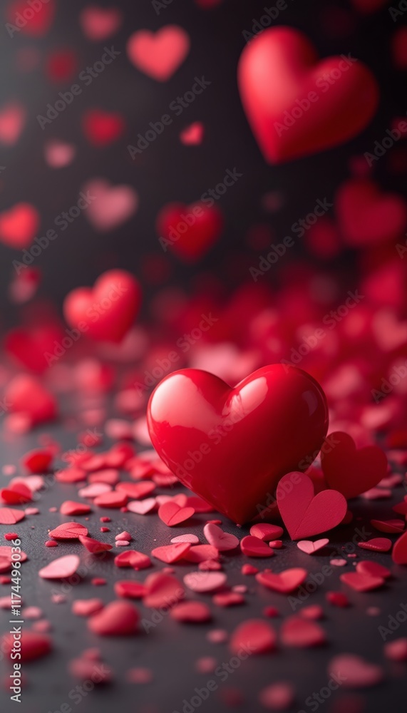 red hearts background