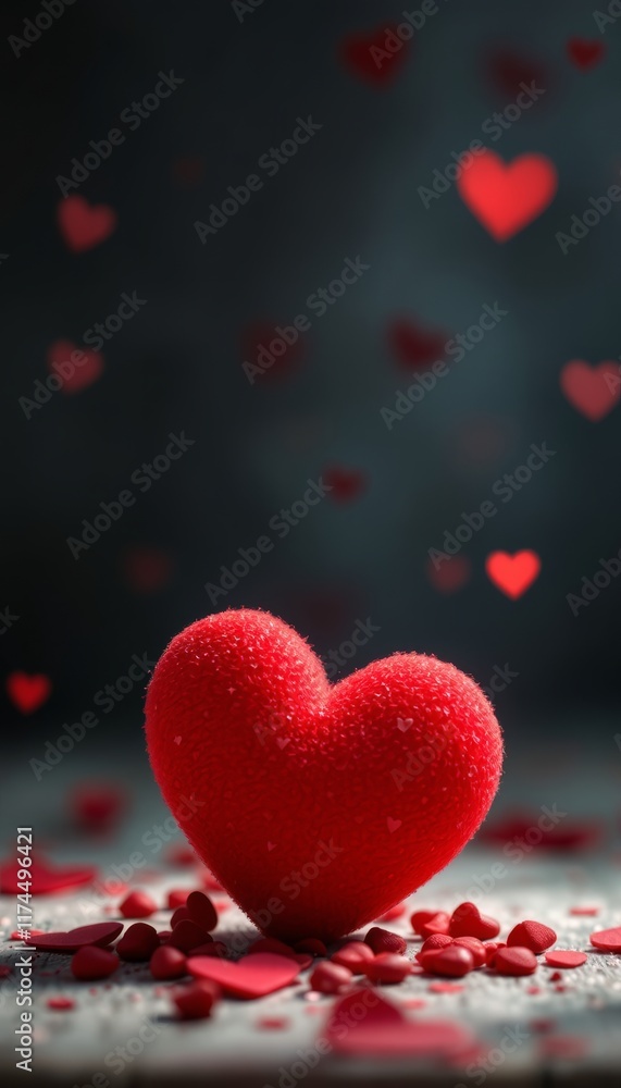 red hearts background