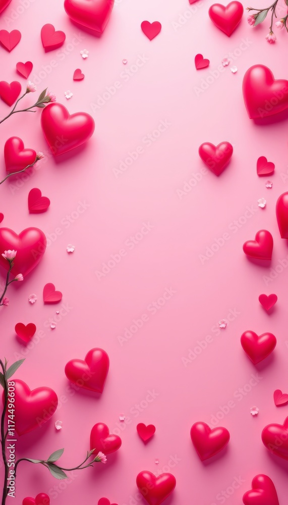 red hearts background