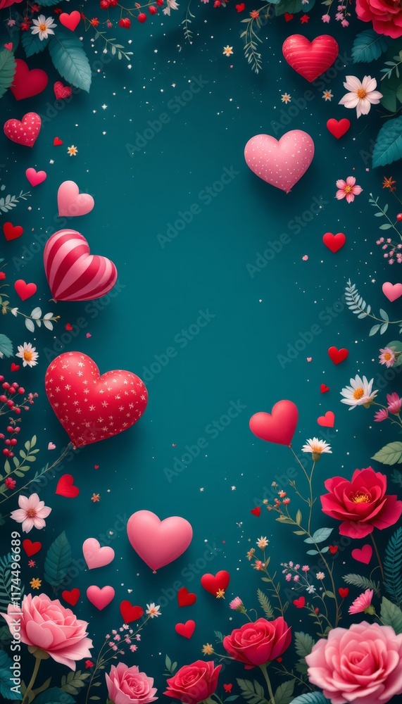 red hearts background