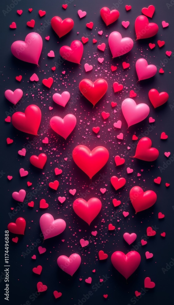 red hearts background