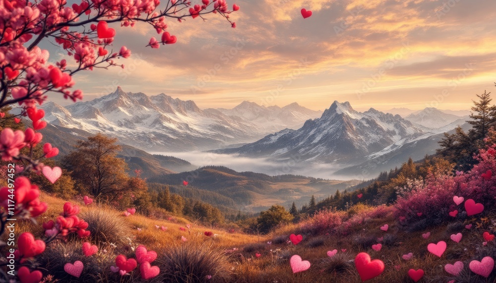 sunset in the mountains