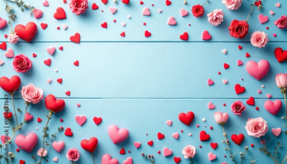 valentine background with hearts