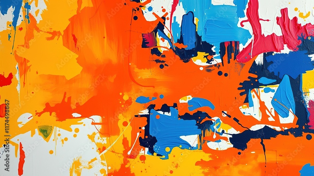 Fototapeta premium Dynamic Colorful Abstract Artwork - Modern Art, Bold Colors, Deep Mood
