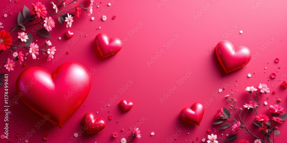 valentine background with hearts