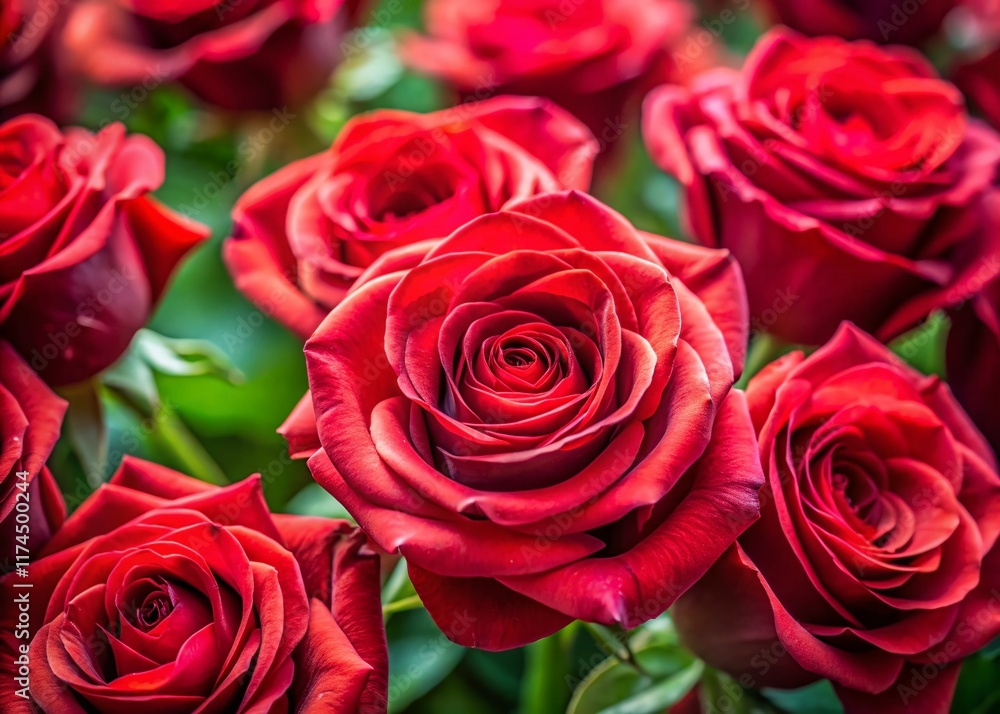Close-up Red Roses with Soft Blurred Background - High-Resolution Stock Photo Close-up Red Roses with Soft Blurred Background - High-Resolution Stock Photo