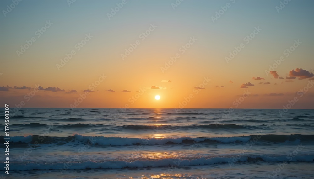 Ocean Sunset: Serene Waves and Golden Hues Ocean Sunset: Serene Waves and Golden Hues
