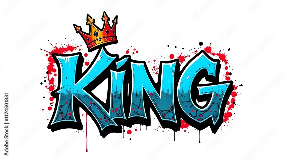 Graffiti Art with Crown: KING Graffiti Art with Crown: KING