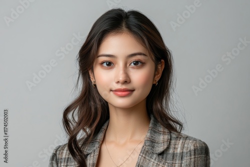 Wallpaper Mural Portrait of a young woman with long hair and a neutral expression Torontodigital.ca