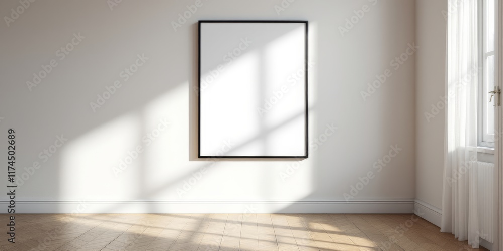empty room with a window and curtains