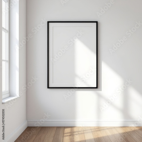 empty room with a picture frame