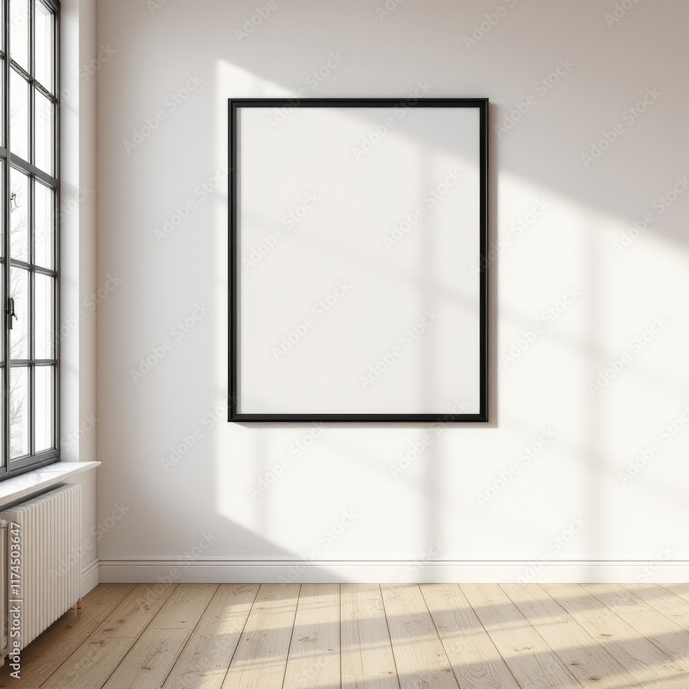 empty room with a picture frame empty room with a picture frame